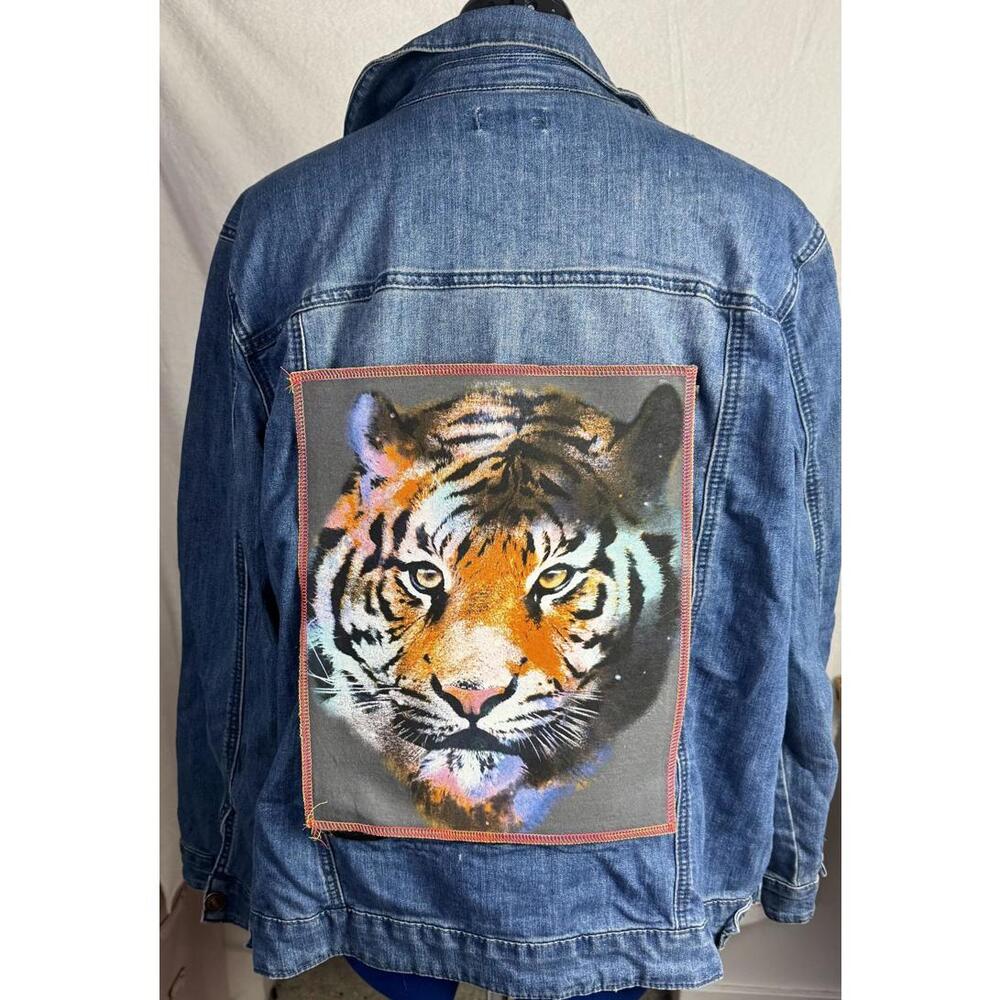 Two Face Threads Changeable Patch Denim Jacket Sm… - image 1